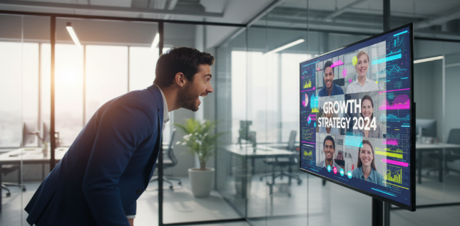 Excited expressions during a digital marketing session in a contemporary office.